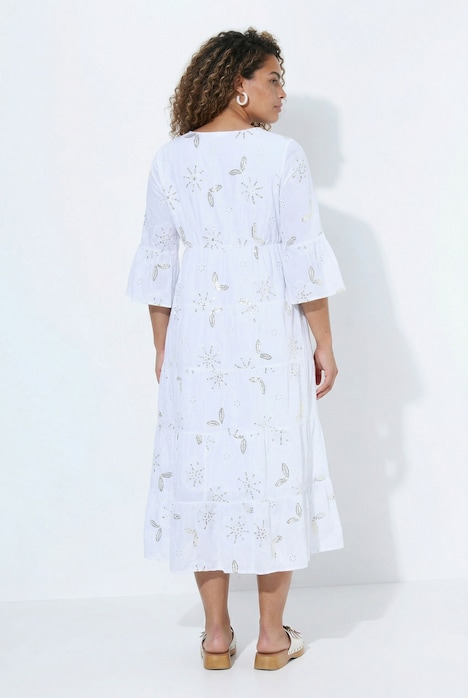 Maxikleid, A-Linie, Boho-Style, 3/4-Ärmel
