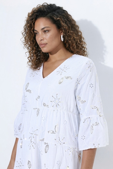Maxikleid, A-Linie, Boho-Style, 3/4-Ärmel