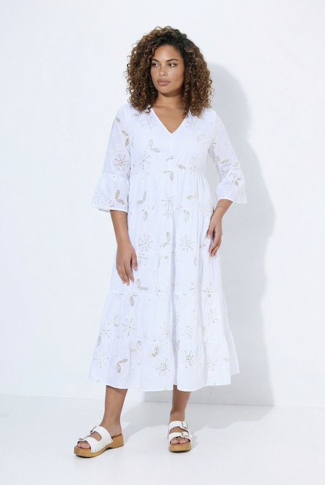 Maxikleid, A-Linie, Boho-Style, 3/4-Ärmel