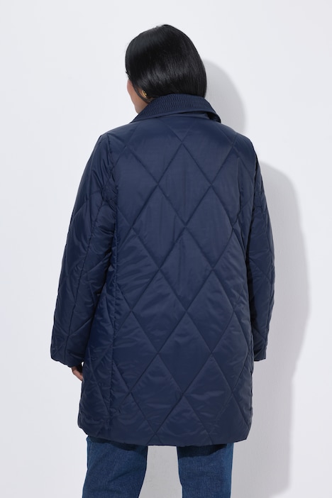 Steppjacke, A-Linie, Hemdkragen, 2-Wege-Zipper