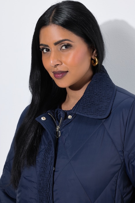 Steppjacke, A-Linie, Hemdkragen, 2-Wege-Zipper