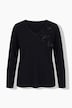 Pullover, 3D-Blüten, Perlen, V-Ausschnitt, Langarm