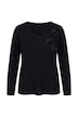 Pullover, 3D-Blüten, Perlen, V-Ausschnitt, Langarm