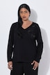 Pullover, 3D-Blüten, Perlen, V-Ausschnitt, Langarm