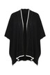 Strickponcho, farbige Kanten, Ziersteine, offene Form