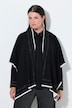 Strickponcho, farbige Kanten, Ziersteine, offene Form