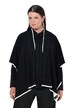 Strickponcho, farbige Kanten, Ziersteine, offene Form
