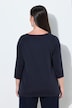 Shirt, Brosche, asymmetrischer Ausschnitt, 3/4-Arm