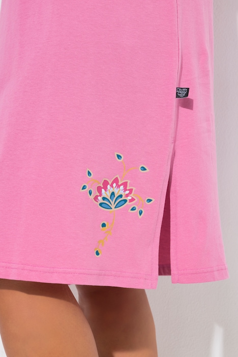 Bigshirts, set van 2, bloemen/olifanten, V-hals, korte mouwen