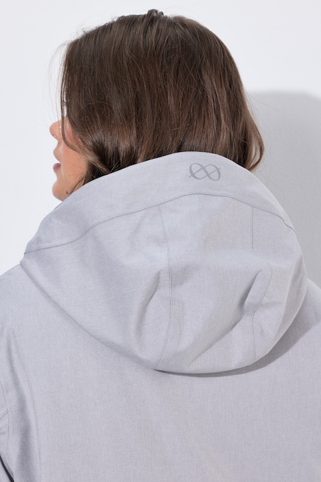 Funktionsmantel, Kapuze, 2- Wege Zipper , reflektierender Druck