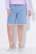 Lace Trim Stretch-Fit Denim Bermuda Shorts