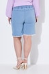 Lace Trim Stretch-Fit Denim Bermuda Shorts