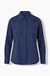 Bluse, Ziersteine, Pailletten, Hemdkragen, Langarm