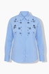 Bluse, Ziersteine, Pailletten, Hemdkragen, Langarm