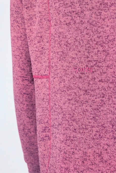 Strickfleece-Jacke, Ziernähte, Kapuze, 2-Wege-Zipper