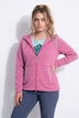Strickfleece-Jacke, Ziernähte, Kapuze, 2-Wege-Zipper