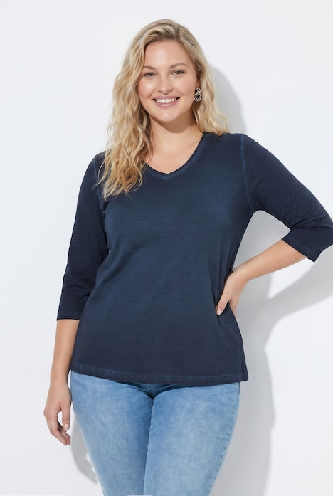 Shirt, Classic, V-Ausschnitt, 3/4-Arm