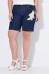 Jeans-Shorts, weites Bein, Patch, 5-Pocket