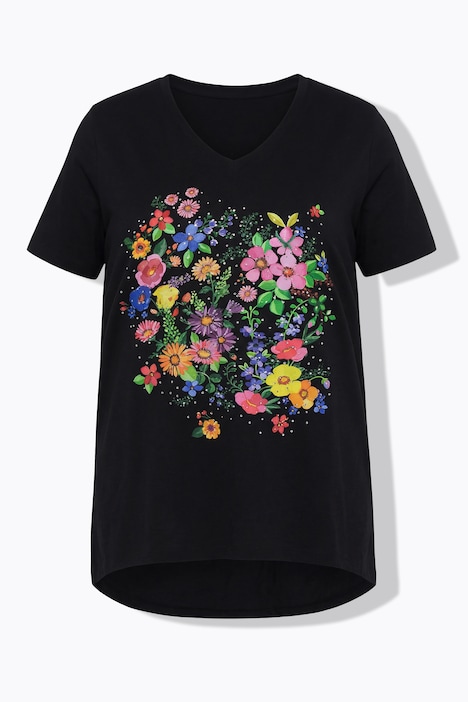 T-Shirt, A-Linie, Blumen-Motiv