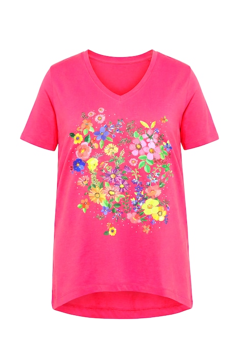 Tričko, áčkový střih, květinový motiv