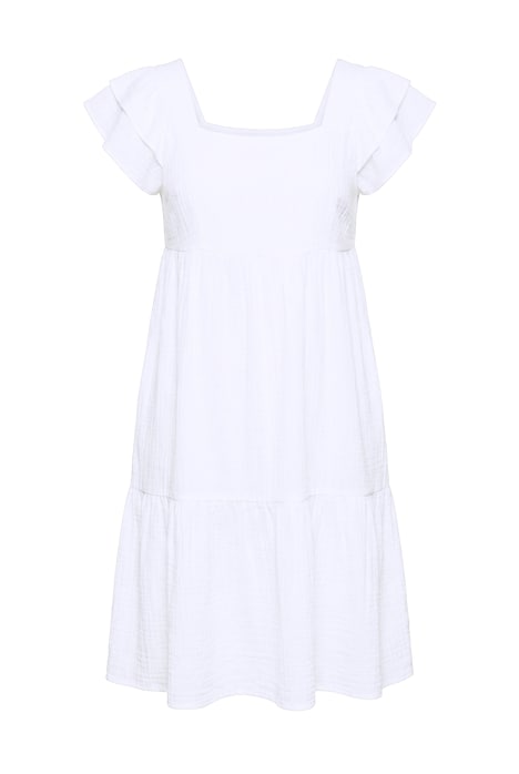 Mušelínové šaty, čtvercový výstřih, volánky