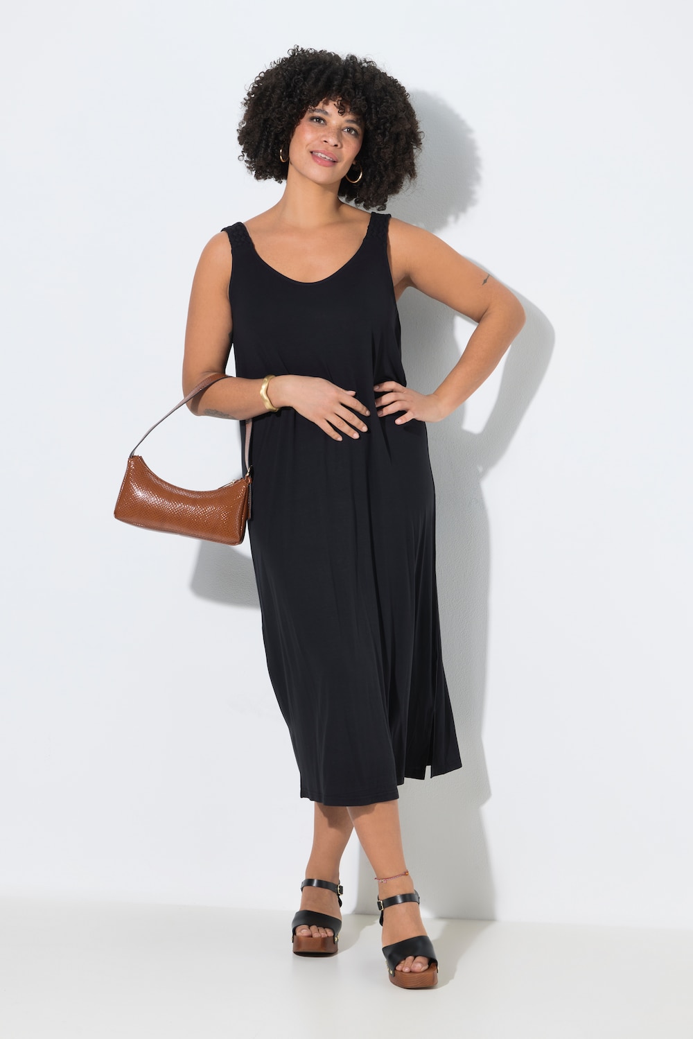 Kleid, A-Linie, geflochtene Träger