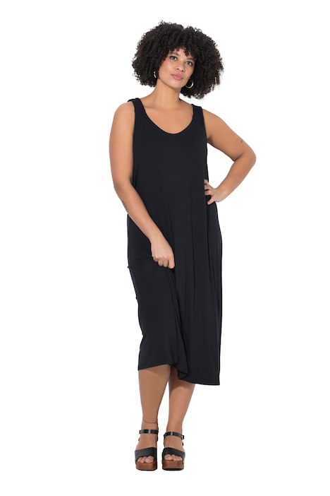 Šaty, áčkový střih, pletená ramínka