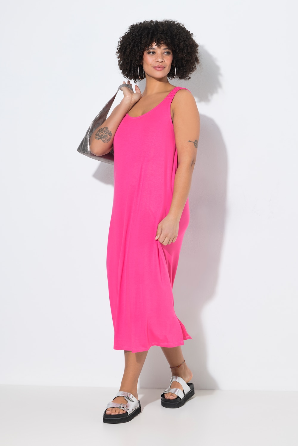 Kleid, A-Linie, geflochtene Träger