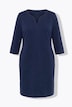 Robe texturée, col tunisien et manches 3/4
