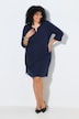 Robe texturée, col tunisien et manches 3/4