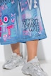 Graffiti Print Denim-Look Elastic Waist Culottes