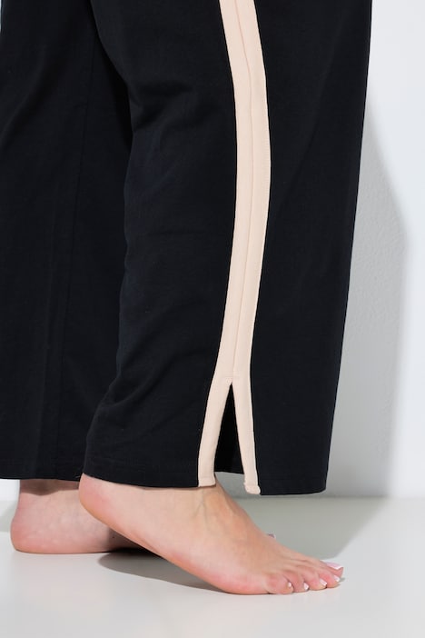 Pyjama, Seitenstreifen, V-Ausschnitt, Halbarm