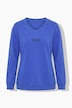 Sweater, Schriftmotiv, V-Ausschnitt, Langarm