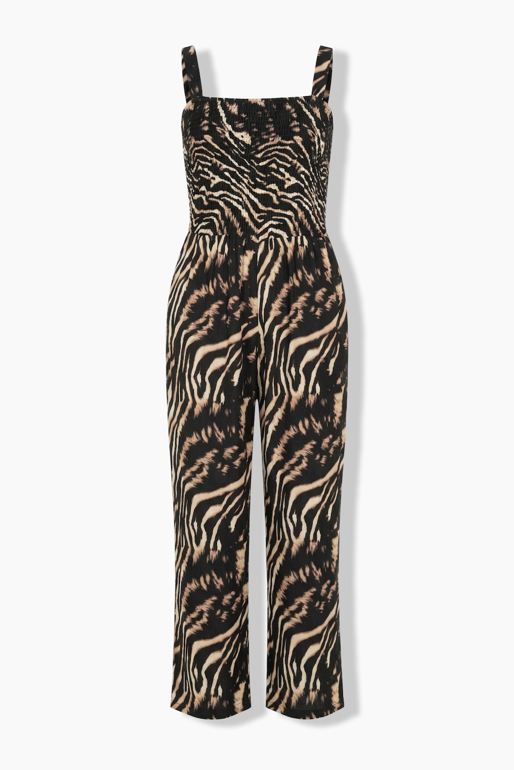 Jumpsuit, eendelig, all-over print, wijde rechte broek