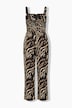 Jumpsuit, Einteiler, Allovermuster, weite, gerade Hose