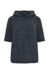 Hoodie, Melangestrick, Kapuze, Halbarm