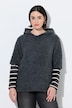 Hoodie, Melangestrick, Kapuze, Halbarm