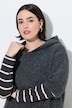 Hoodie, Melangestrick, Kapuze, Halbarm