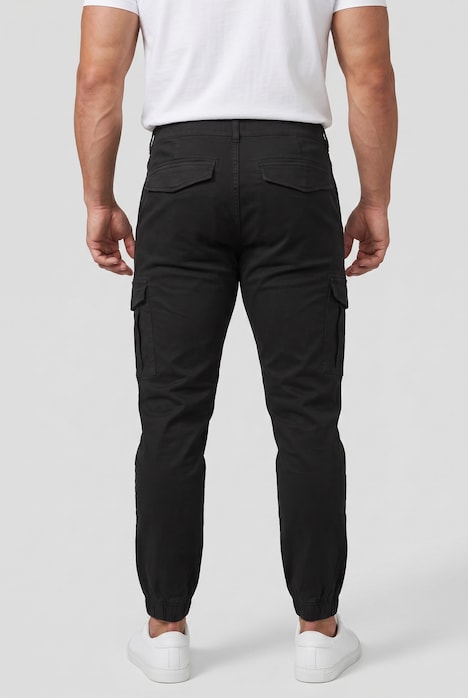 Twill-Cargohose, Bauchfit, Straight Fit, Klappentaschen, bis 72