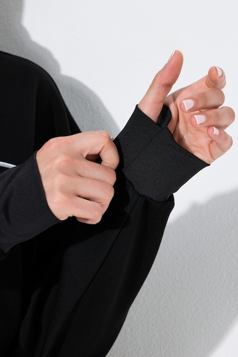 Sweatjacke, Piping, Kapuze, Langarm, Daumenloch