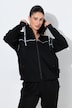 Sweatjacke, Piping, Kapuze, Langarm, Daumenloch