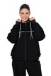 Sweatjacke, Piping, Kapuze, Langarm, Daumenloch
