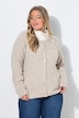 Strickjacke, meliert, Rundhals, Langarm