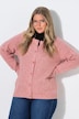 Strickjacke, meliert, Rundhals, Langarm