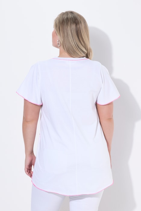 T-shirt motif Tour Eiffel, manches courtes et coupe évasée