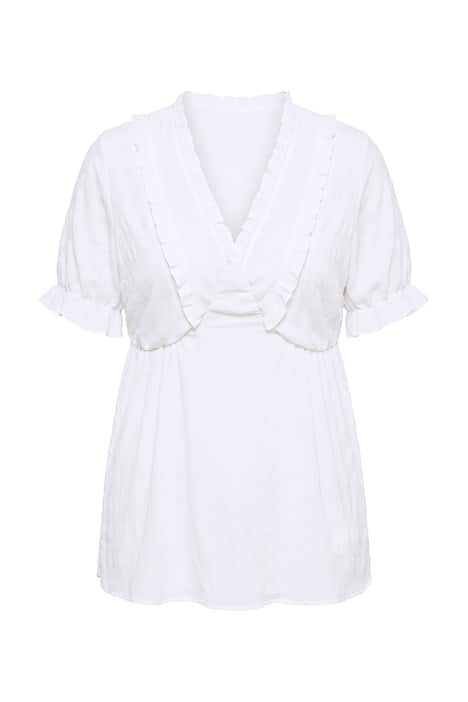 Halenka, áčkový střih, volánky, polodlouhé rukávy