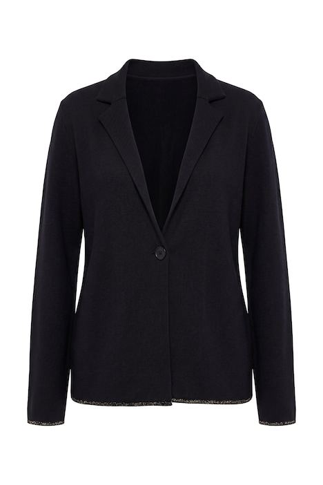 Strickblazer, Glitzereffekt, tailliert, Reverskragen, Langarm