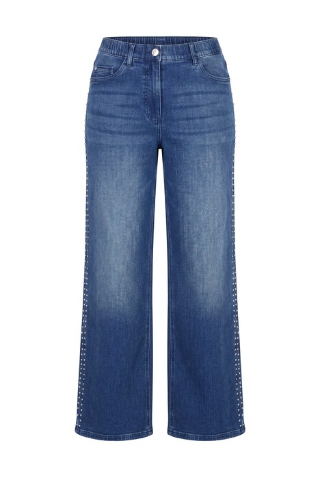 Jeans Mary, Ziernieten, weites Bein, Wascheffekte, Stretch