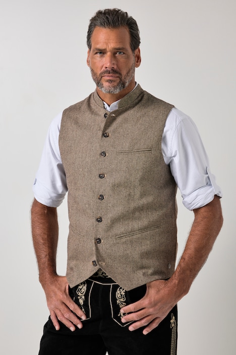 Gilet, klederdracht, gebreide achterkant, tot 8XL