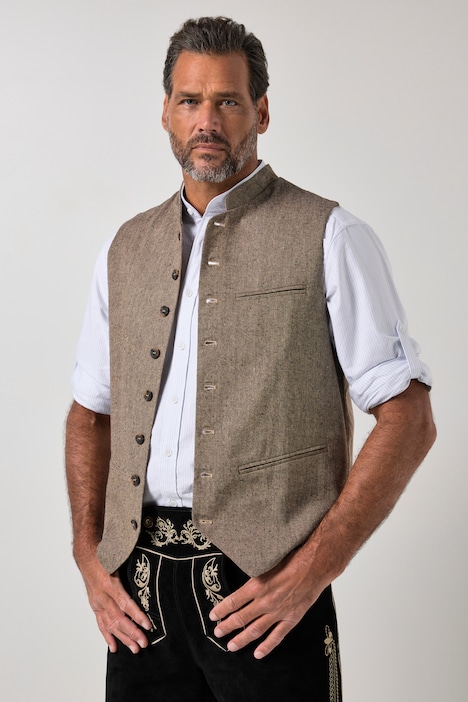 Gilet, klederdracht, gebreide achterkant, tot 8XL